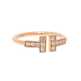 TIFFANY & CO. TIFFANY&CO. Ring 'T-Ring' mit 12 Brillanten