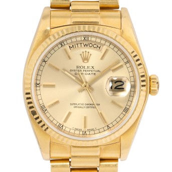 ROLEX Day-Date Ref 18038 'LC100' Herrenuhr von 1979. Box und Papiere. 