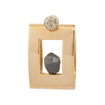 Anhänger mit Rohdiamant und Brillant ca. 0,5 ct,