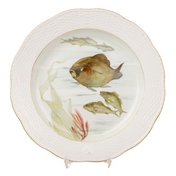 LUDWIGSBURG KPM Berlin Speiseteller mit Fischmalerei, 20. Jh.