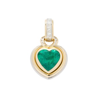Clipanhänger mit Smaragd und Diamanten,