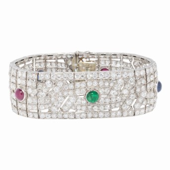 Hochfeines Art Déco Armband mit ca. 401 Diamanten ca 20 cts,