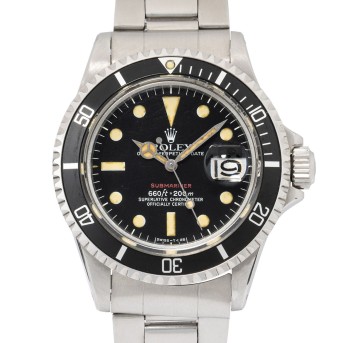 ROLEX Vintage Submariner 'RedSub' Ref. 1680 'MK6' mit Box und Papieren, 1972. 