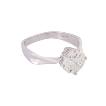 Solitär ring, bes. mit 1 Diamant im Altschliff 2,70 ct. 