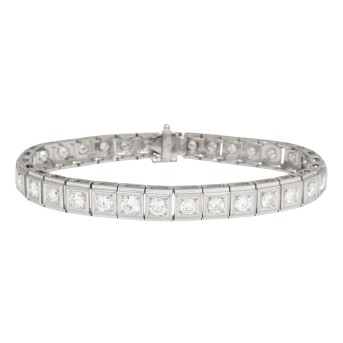 Tennisarmband mit 33 Brillanten zus. ca. 3,5 ct,