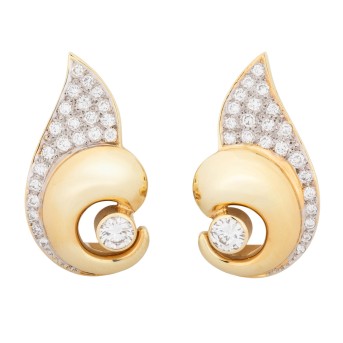 Paar Ohrclips mit Brillanten,