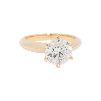 Solitär Ring, bes. mit 1 Brillant 2,567 ct.