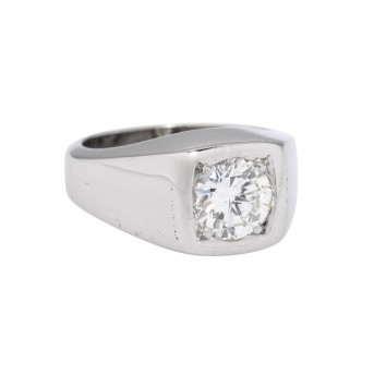 Solitärring mit Brillant von 1,14 ct (punz.),