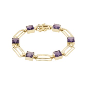 Armband mit 6 Amethysten,