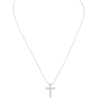 CHRIST Collier aus Schlangenkette mit Kreuzanhänger,