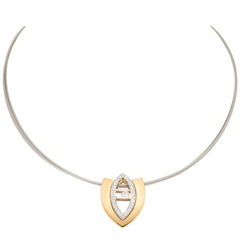 BRETTERBAUER Collier mit 32 Brillanten zus. 0,64 ct (grav.),
