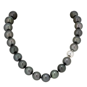 Collier mit 27 Tahiti-Zuchtperlen,