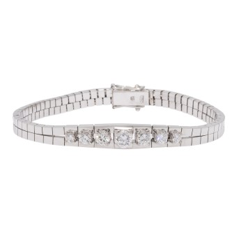 Armband mit 7 Brillanten zus. ca. 1,7 ct,