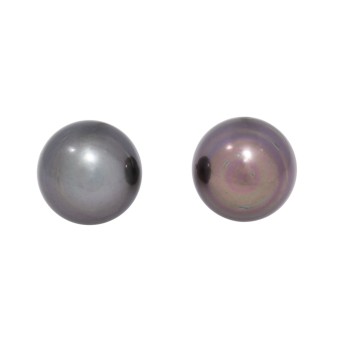 Paar Ohrstecker mit 2 grauen Tahitizuchtperlen,
