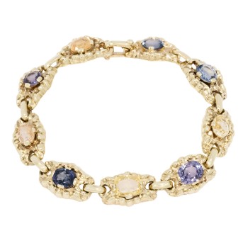 Armband mit gelben und blauen Saphiren,