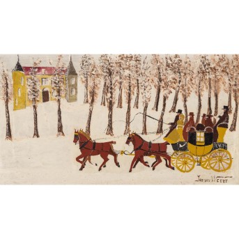 VAN WEERT, JAN (1871-1955) "Postkutsche im Schnee"