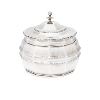 DÄNEMARK ART-DÉCO Deckeldose, 826 Silber, 1919.