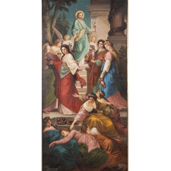 NAZARENISCHE SCHULE DES XIX JAHRHUNDERTS "Das Gleichnis von den klugen und törichten Jungfrauen"