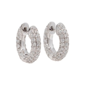 Klappcreolen mit Brillanten von zus. ca. 1,5 ct,