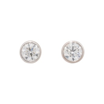 Solitär Ohrstecker mit Brillanten von je ca. 1 ct,
