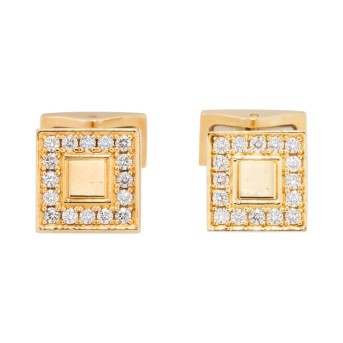 Zierliche Manschettenknöpfe mit Brillanten zus. 0,40 ct.