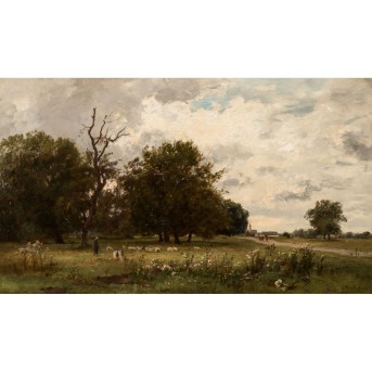 RÖTH, PHILIPP (1841-1894) "Schäferidylle"