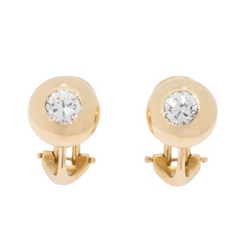 Solitär Ohrclips mit Brillanten von je ca. 0,5 ct,