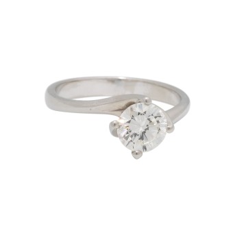 Solitärring mit Brillant von ca. 1 ct,