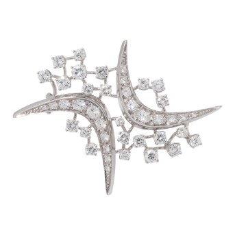 Brosche/Anhänger mit 42 Brillanten zus. ca. 2,59 ct,