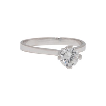 Solitärring mit Brillant von ca. 0,81 ct,