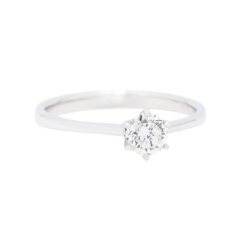 Solitärring mit Brillant ca. 0,52 ct,