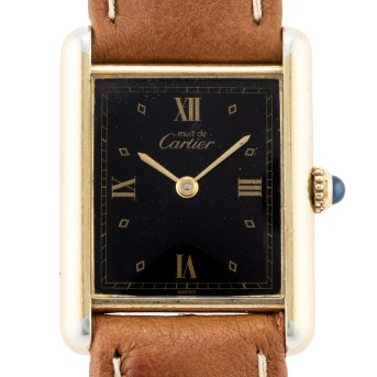 CARTIER Tank Vermeil Ref. 590005 mit Papieren von 1992.