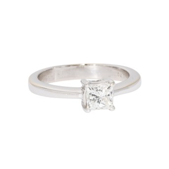 Solitärring mit Diamant von 0,70 ct (punz.),
