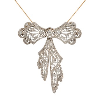 Art Déco hochfeines Colliermittelteil mit Diamanten