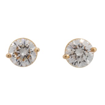 Solitär Ohrstecker mit Brillanten von zus. ca. 1 ct,