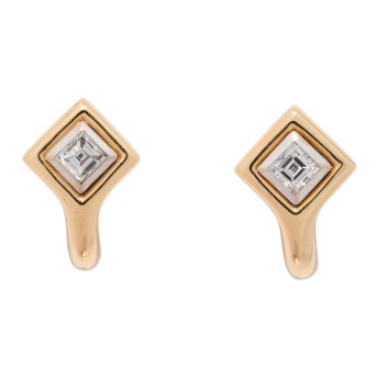 Ohrringe mit Diamantcarrés zus. ca. 0,3 ct,
