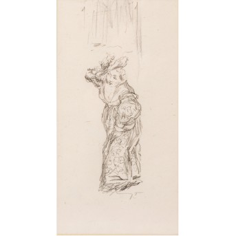 SLEVOGT, MAX (1868-1932), Bildnis einer mondän gekleideten Dame mit Hut, aus Goethes "Faust",