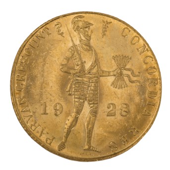 Niederlande/GOLD - 1 Dukat "Stehender Ritter" 1928, Wilhelmina,
