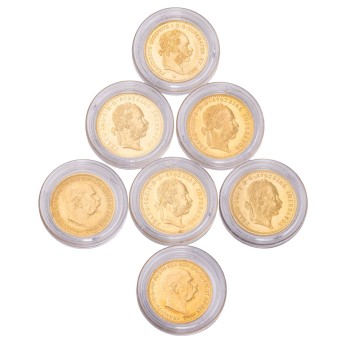 Österreich/ GOLDlot - 7x Goldmünze mit insg. ca. 22,7g Feingold,