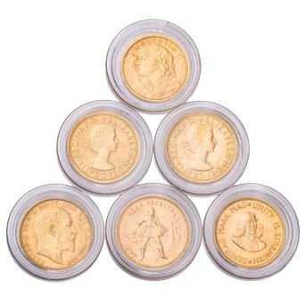 Gemischtes GOLDlot - 6x Goldmünze mit insg. ca. 42,8g Feingold,