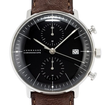 JUNGHANS Chronoscope "Max Bill" Herren Chronograph, Ref. 027/4601.00. Box und Papiere.