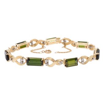 Armband mit Turmalinen und Achtkantdiamanten