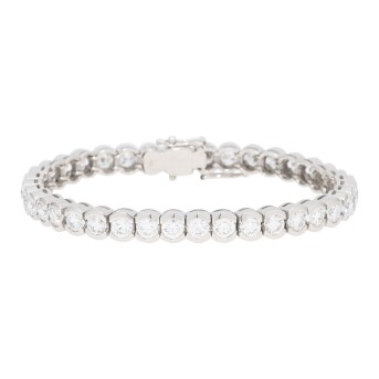 Hochfeines Tennisband bes. mit 38 Brillanten zus 9,5 cts. RIVER D/LUPENREIN