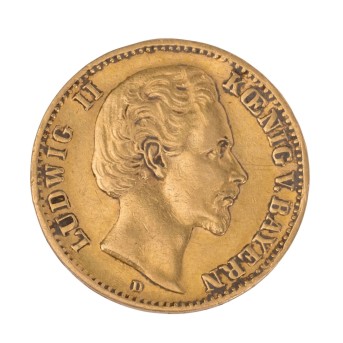 Dt. Kaiserreich Bayern/GOLD - Ludwig II 10 Mark 1874