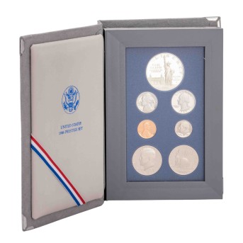 USA/SILBER Kursmünzensatz 2,41 Dollar 1986 "Prestige"