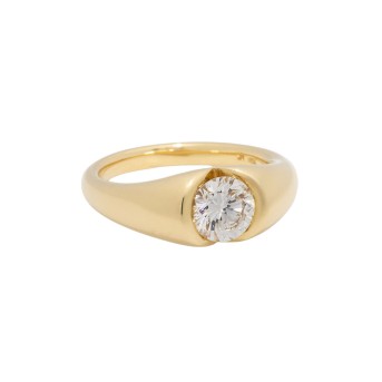 Solitärring mit Brillant von ca. 1,10 ct