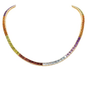 Collier "Regenbogen" mit Farbedelsteinen