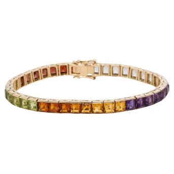 Armband "Regenbogen" mit Farbedelsteinen,