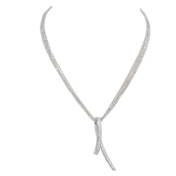 WEMPE mehrreihiges Collier mit Brillantanhänger,