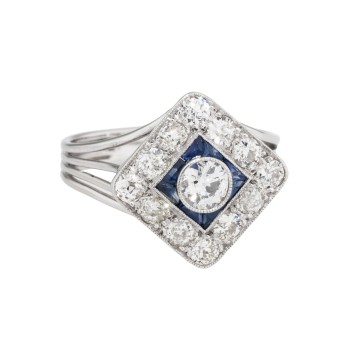 Ring mit Altschliffdiamanten zus. ca. 1,3 ct,